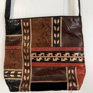 Sharif Patchwork Leather Crossbody Bag | Made in USA | Boho Artisan Purse